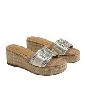 NEW SAM EDELMAN women's pauleena sandal in jute metallic leather gold
